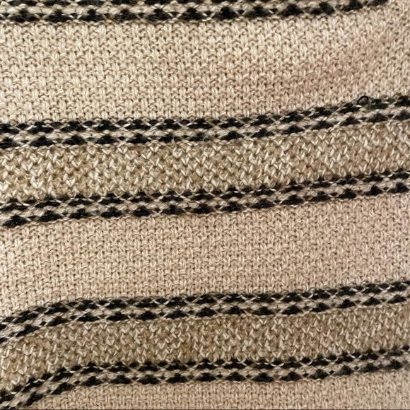 Vintage Oversized Crew Neck Striped Knit Beige Sweater - Picture 5 of 13